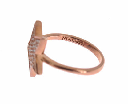 Nialaya Dames Ring met Heldere CZ Ster van 925 Zilver