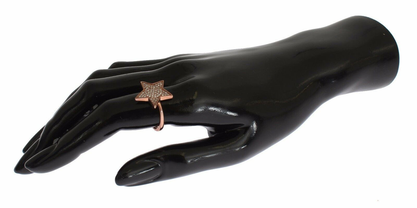 Nialaya Dames Ring met Heldere CZ Ster van 925 Zilver