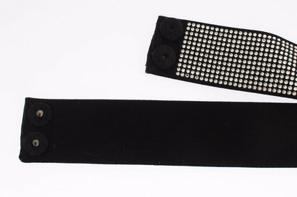 Ceinture en soie noire avec nœud en cristal transparent Dolce &amp; Gabbana