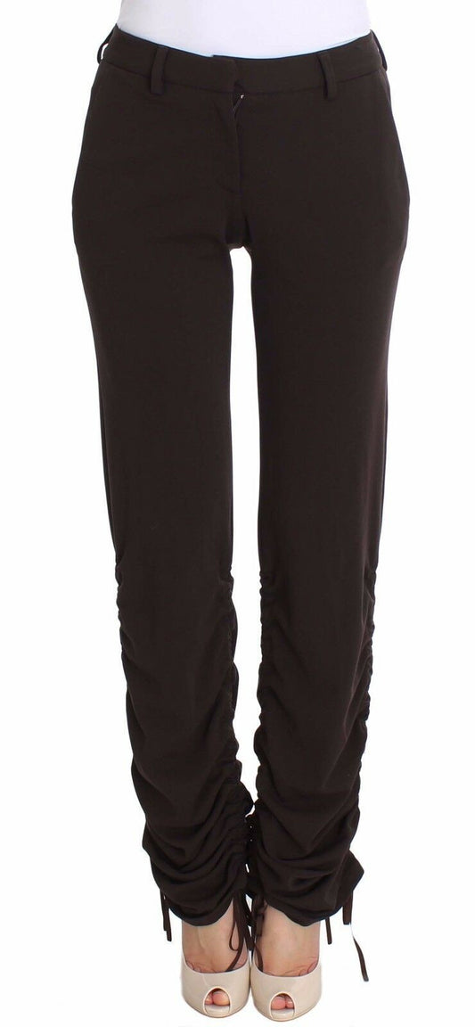 Pantalon décontracté en coton extensible brun d'Ermanno Scervino