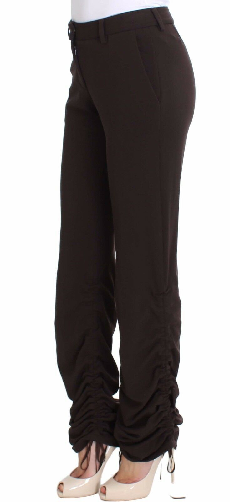 Pantalon décontracté en coton extensible brun d'Ermanno Scervino