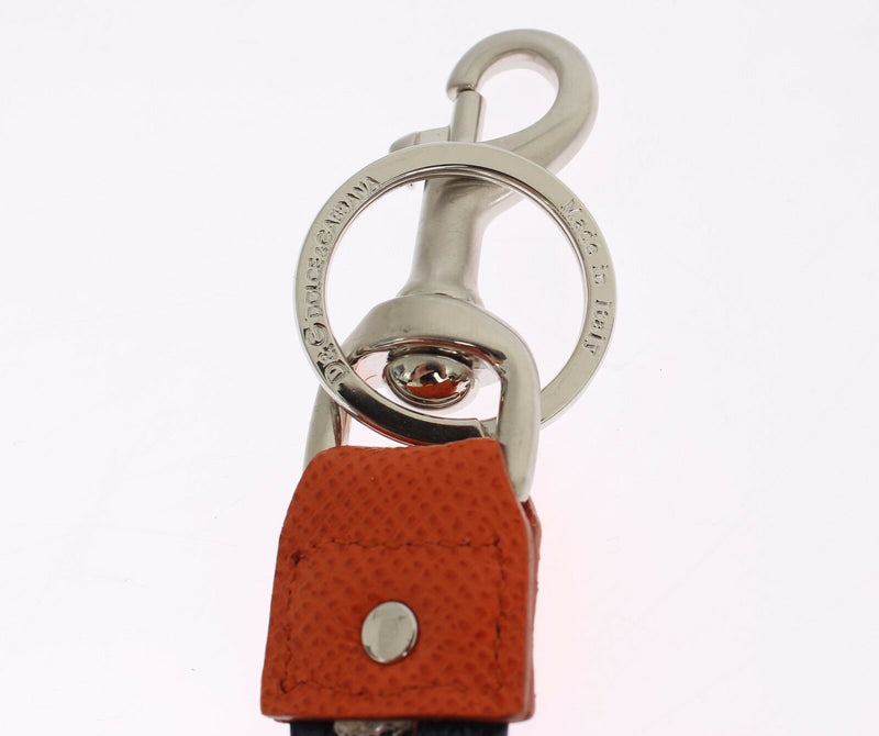 Porte-clés Dolce &amp; Gabbana en cuir raphia multicolore avec fermoir à chaîne