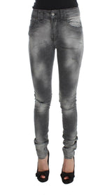 Pantalon en jean slim fit en coton mélangé, gris lavé, de John Galliano