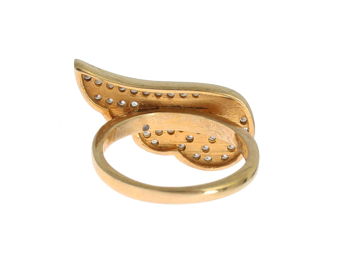Bague authentique Nialaya pour femme en argent 925 et or avec zircone cubique transparent