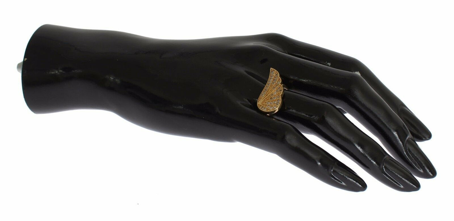 Bague authentique Nialaya pour femme en argent 925 et or avec zircone cubique transparent