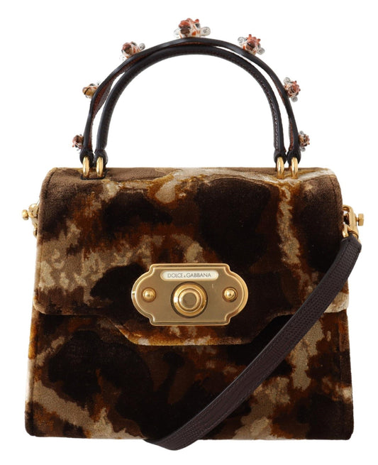 Dolce &amp; Gabbana Sac à main à bandoulière girafe marron Sac à main Borse WELCOME