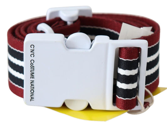 Kostuum Nationaal Zwart Rood Streep Wit Logo Gesp Taille Riem