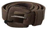Ceinture à boucle en cuir marron avec logo Costume National