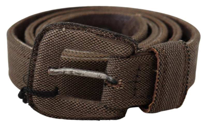 Ceinture à boucle en cuir marron avec logo Costume National