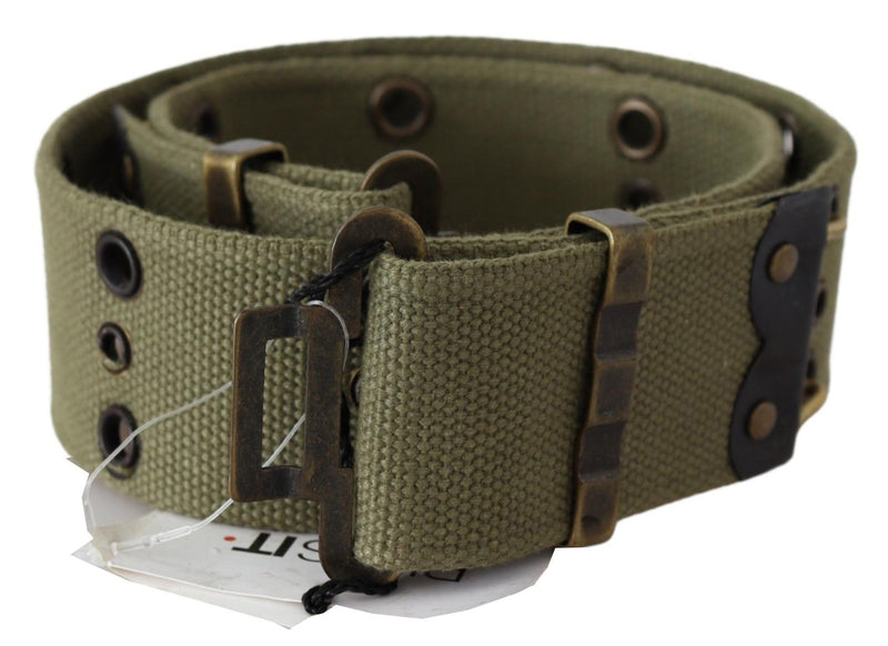 Ermanno Scervino Ceinture à boucle en bronze rustique 100 % coton vert