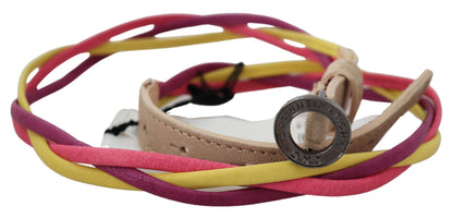 Kostuum Nationale Multicolor Gedraaide Leren Cirkel Gesp Riem