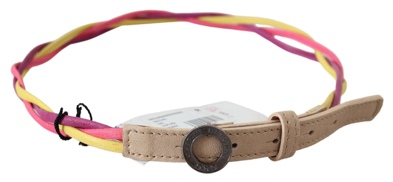 Ceinture à boucle circulaire en cuir torsadé multicolore Costume National