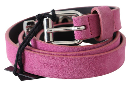 Just Cavalli roze zilveren chromen metalen gesp tailleriem