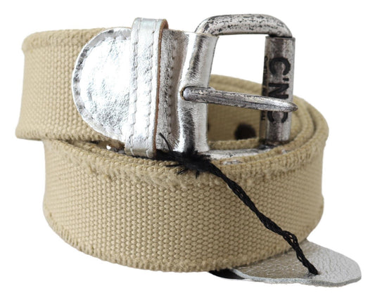 Kostuum Nationaal Beige Katoen Rustieke Logo Gesp Riem