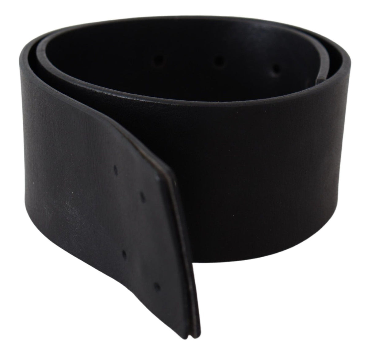Ceinture large en cuir véritable noir avec logo GF Ferre