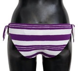 Bas de Bikini Dolce & Gabbana Rayures Blanches et Violettes
