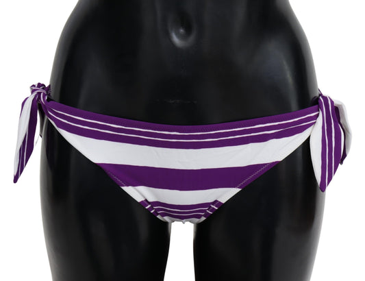Bikini bas de bain rayé violet et blanc Dolce & Gabbana