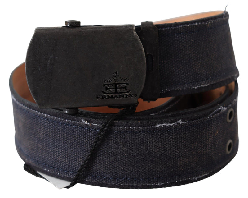 Ceinture à boucle à cliquet en cuir bleu Ermanno Scervino