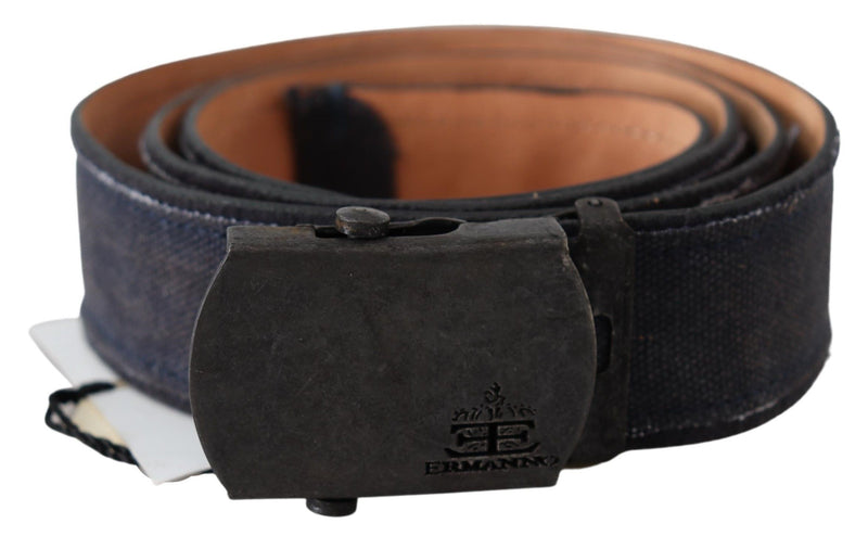 Ceinture à boucle à cliquet en cuir bleu Ermanno Scervino