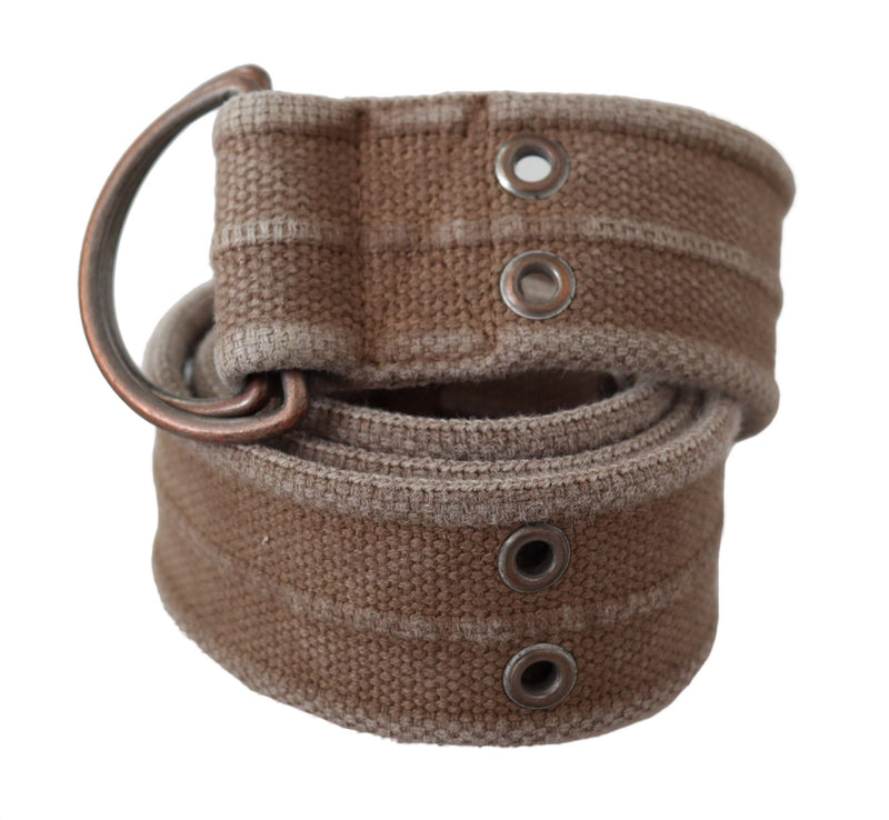 Ceinture à boucle en cuir beige Dolce &amp; Gabbana avec logo