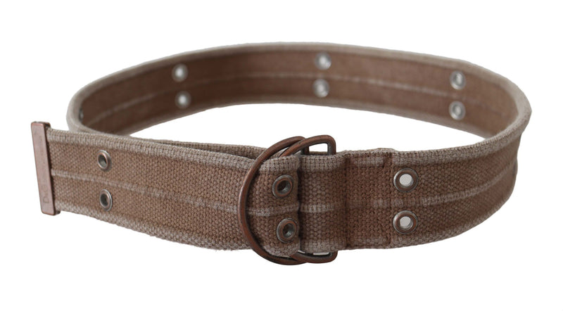 Ceinture à boucle en cuir beige Dolce &amp; Gabbana avec logo