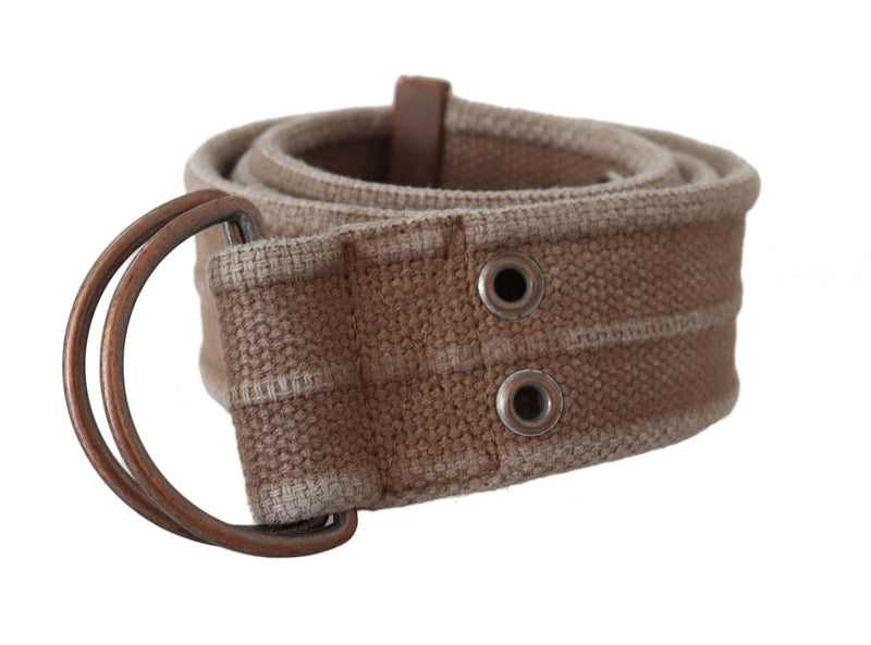 Ceinture à boucle en cuir beige Dolce &amp; Gabbana avec logo