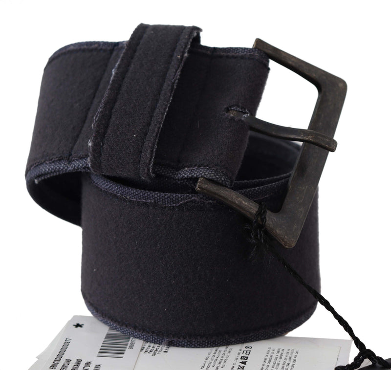 Ceinture de luxe à large boucle en cuir noir Ermanno Scervino