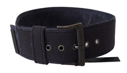 Ermanno Scervino Zwarte Leren Brede Gesp Taille Luxe Riem