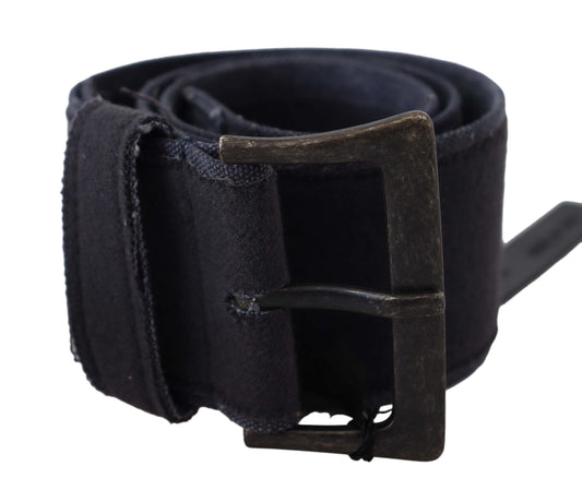 Ermanno Scervino Zwarte Leren Brede Gesp Taille Luxe Riem