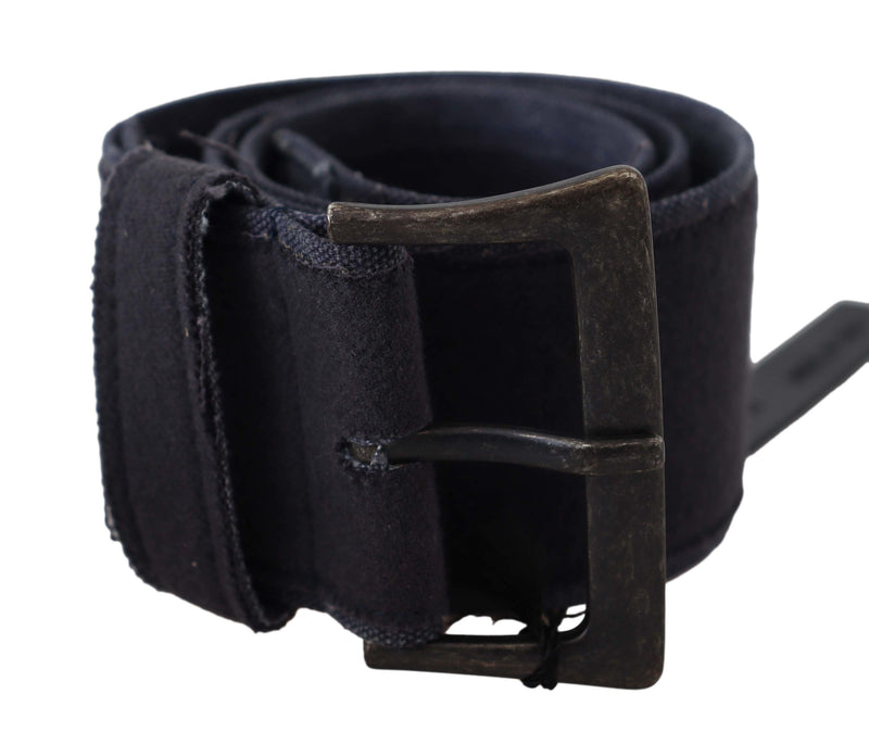 Ceinture de luxe à large boucle en cuir noir Ermanno Scervino