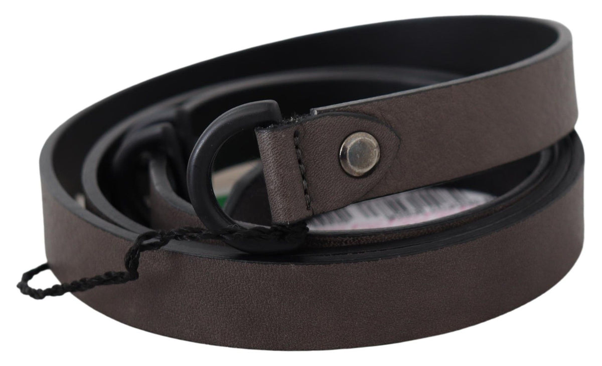 Ceinture fine à boucle ronde en cuir marron Costume National
