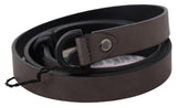 Ceinture fine à boucle ronde en cuir marron Costume National