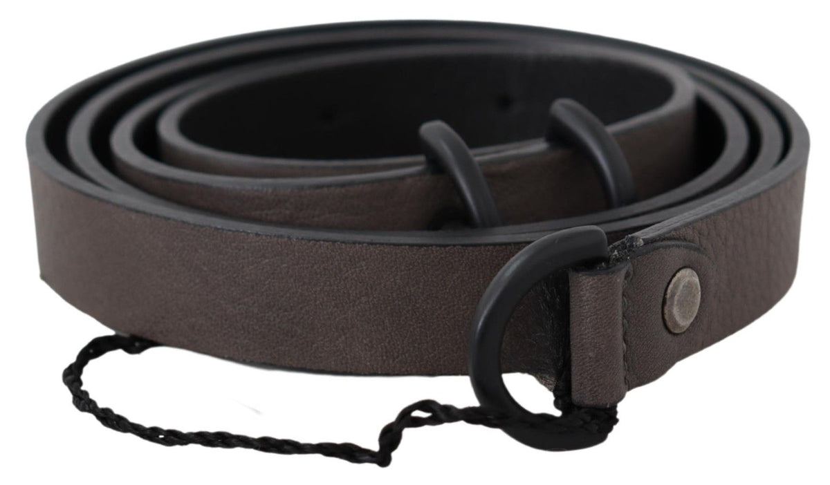 Ceinture fine à boucle ronde en cuir marron Costume National
