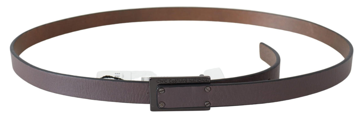 Boucle tactique en cuir marron foncé avec logo national pour costume