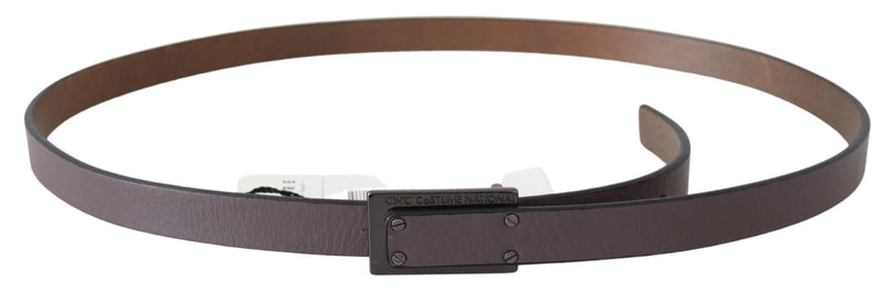 Boucle tactique en cuir marron foncé avec logo national pour costume
