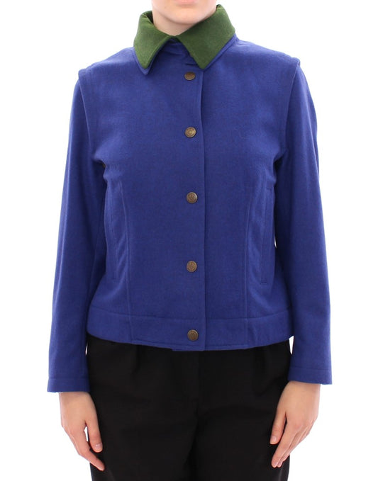 Manteau-veste en laine bleu-vert Andrea Incontri Habsburg