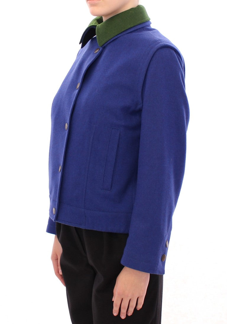 Manteau-veste en laine bleu-vert Andrea Incontri Habsburg
