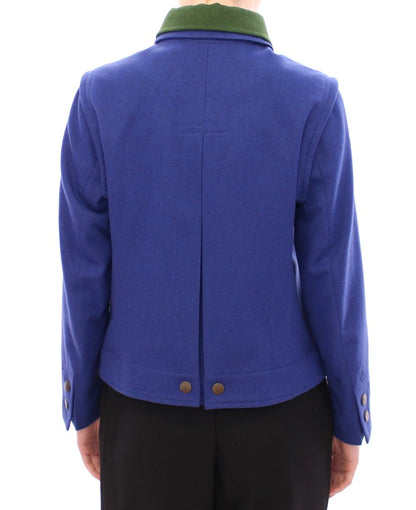Manteau-veste en laine bleu-vert Andrea Incontri Habsburg
