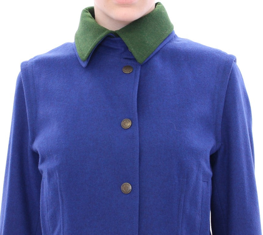 Manteau-veste en laine bleu-vert Andrea Incontri Habsburg