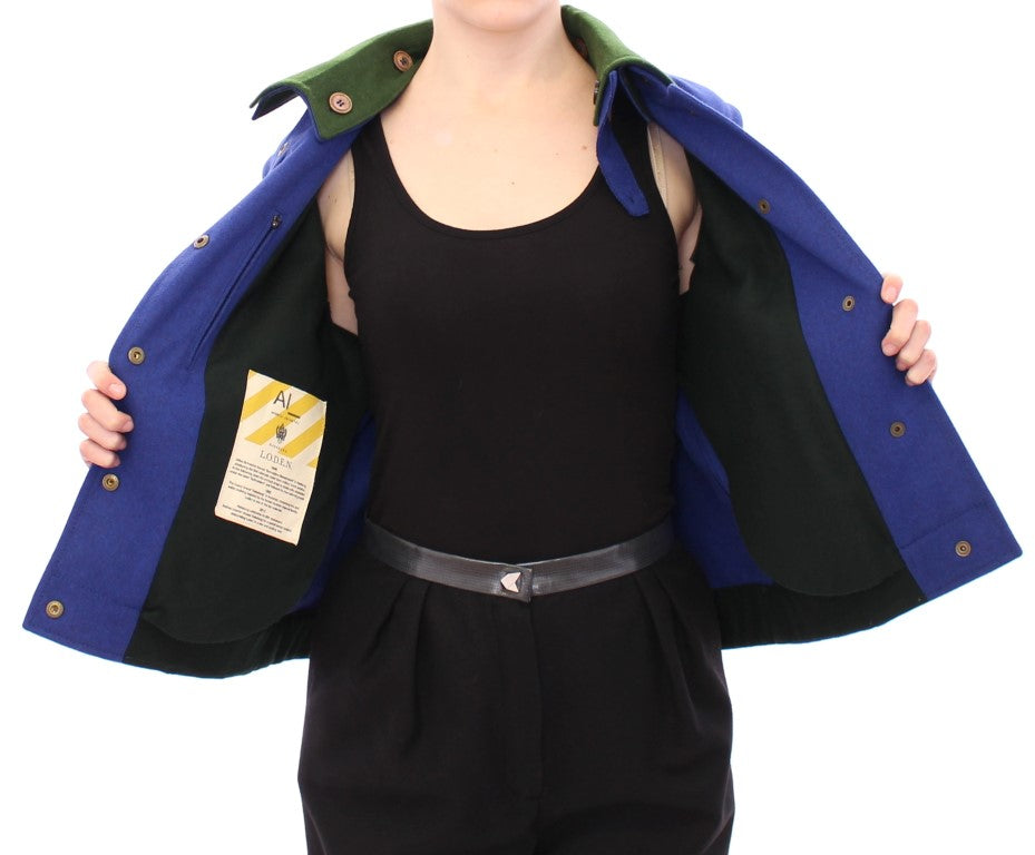 Manteau-veste en laine bleu-vert Andrea Incontri Habsburg