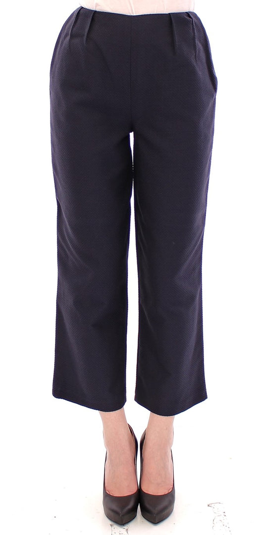 Pantalon court en coton bleu Andrea Incontri