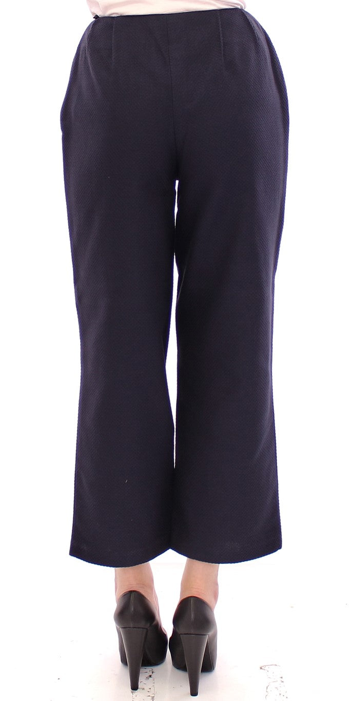 Pantalon court en coton bleu Andrea Incontri