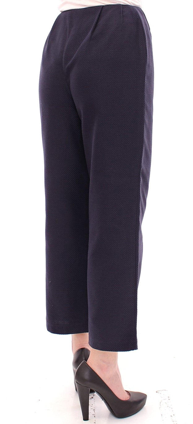 Pantalon court en coton bleu Andrea Incontri