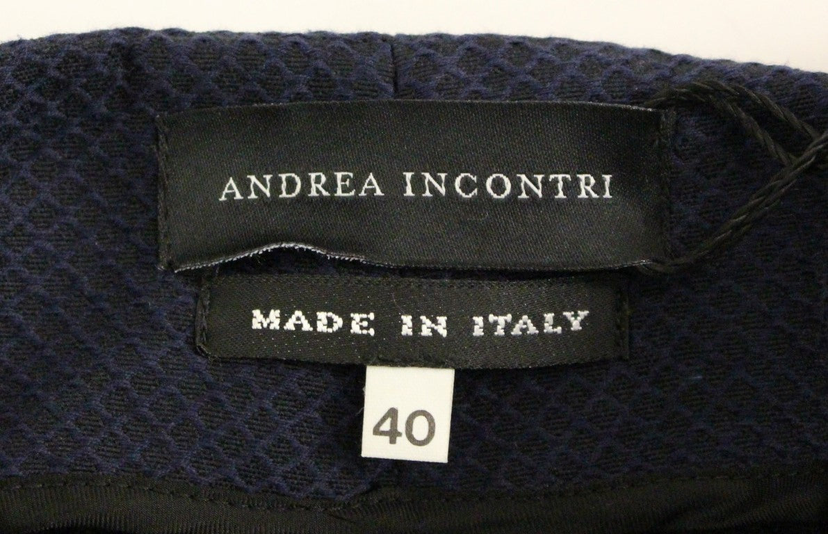 Pantalon court en coton bleu Andrea Incontri