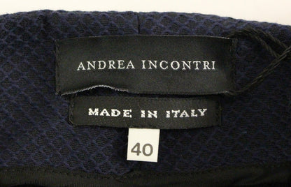 Pantalon court en coton bleu Andrea Incontri