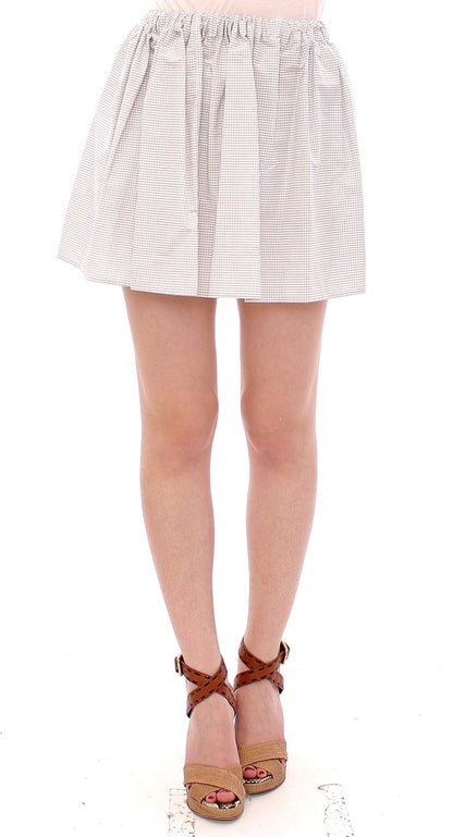 Jupe rayée et extensible en coton blanc Andrea Incontri