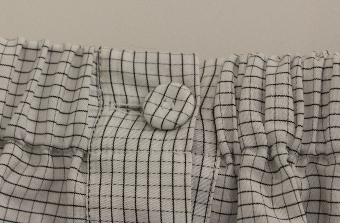 Jupe rayée et extensible en coton blanc Andrea Incontri