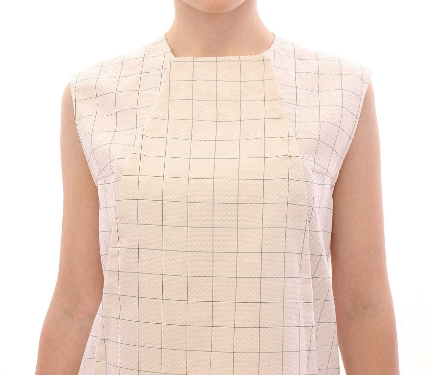 Haut chemise en coton blanc à carreaux Andrea Incontri