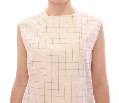 Haut chemise en coton blanc à carreaux Andrea Incontri