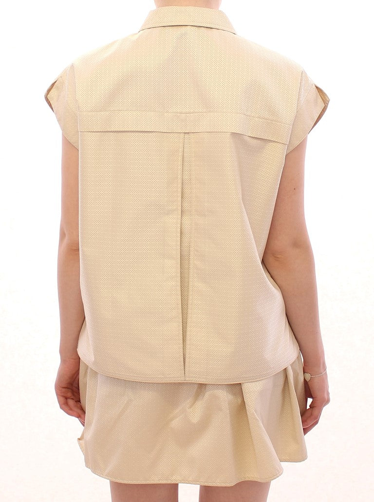 Blouse beige sans manches Andrea Incontri